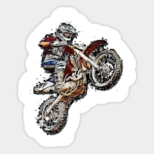 Dirt Bike Motocross Freestyle Illustration Sticker